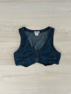op denim mini vest